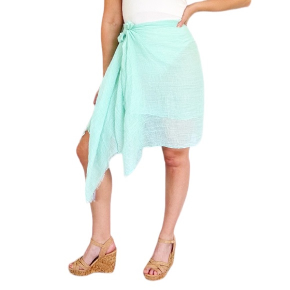 Mint green semi sheer oversized scarf sarong one size